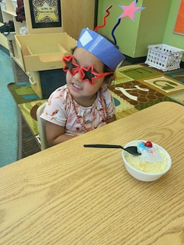 preschooler enjoying her ice cream