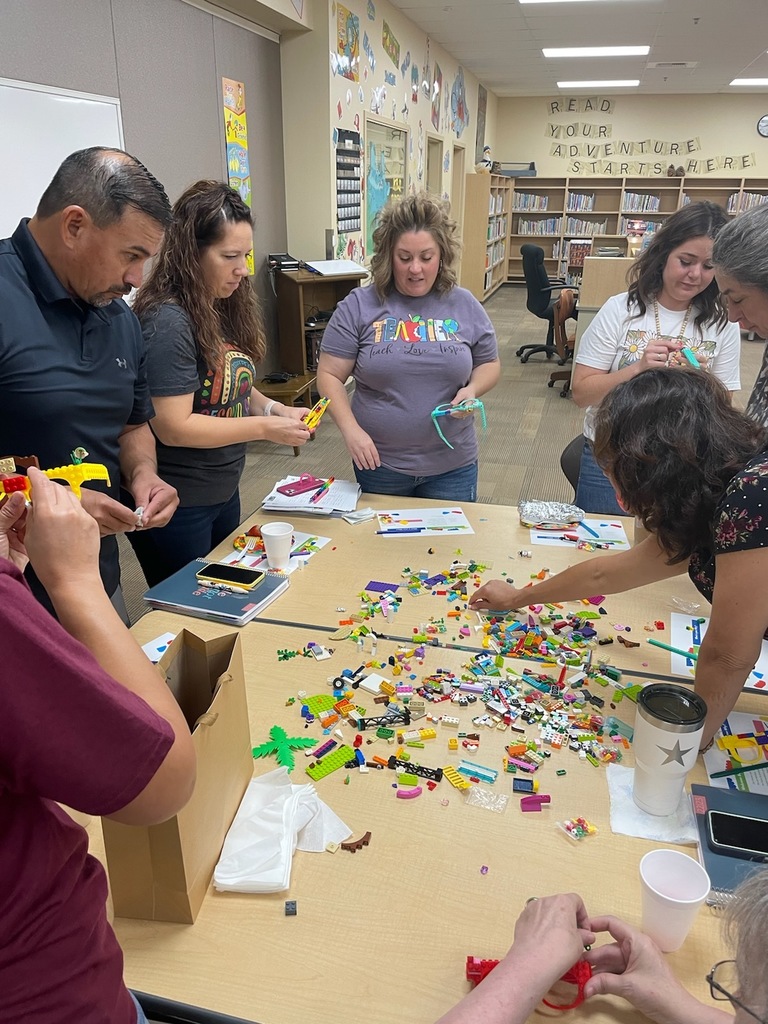 Metcalf teachers built Lego glasses while also discussing how to 'build' a great school year through intention, connection, and of course, fun!